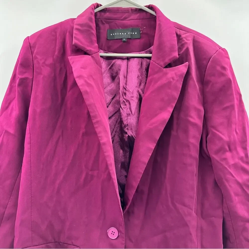 RTR Endless Rose Purple‎ Pink Single Breasted Long Sleeve Blazer Sz L